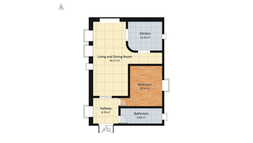 #EmptyRoomContest-Industrial style apartment floor plan 102.6