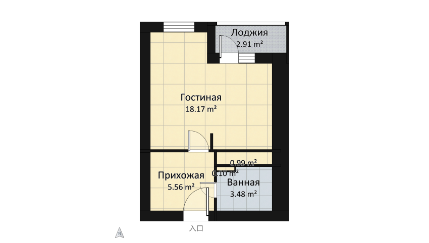 Студия Апрелевка floor plan 31.21