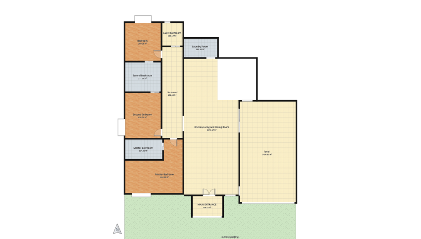 modern bungalow floor plan 858.29
