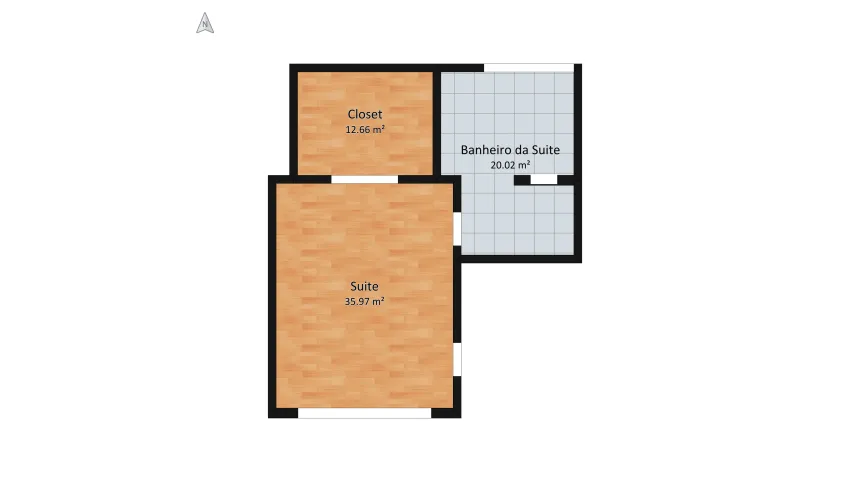 Suite com Banheiro floor plan 76.44