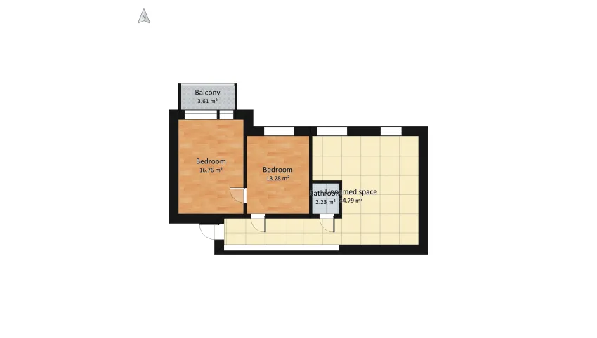 Neo classic apartment floor plan 84.66