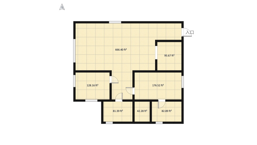 2 BHK Apartment floor plan 132.45