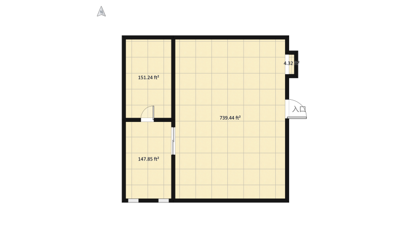 One bedroom home floor plan 105.25