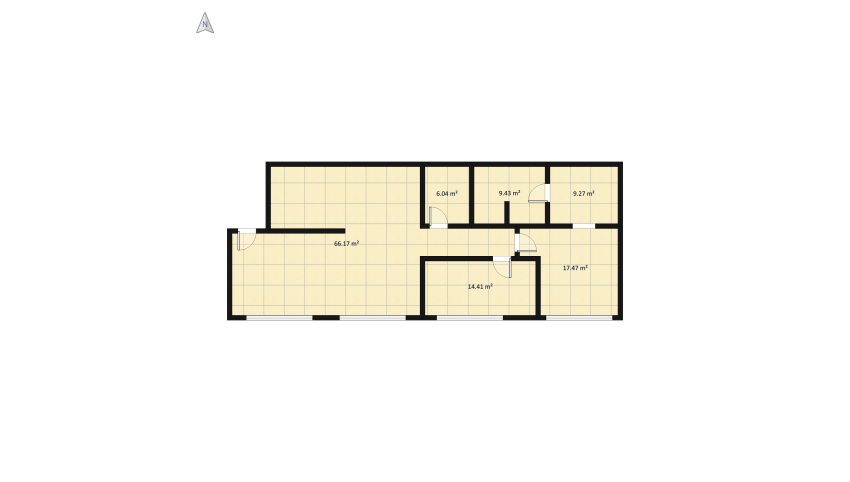 simple apartment floor plan 137.61