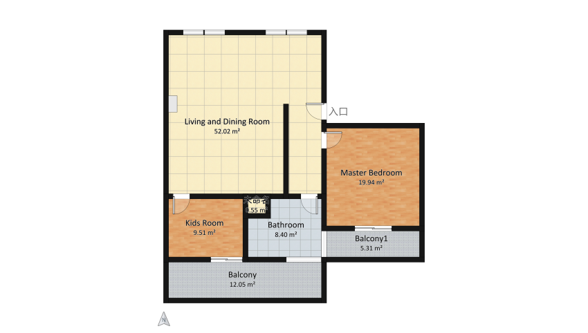 Apartamento Familiar floor plan 107.79