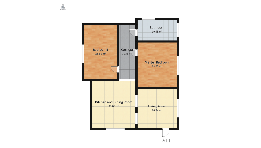 Quiet apartment floor plan 131.48