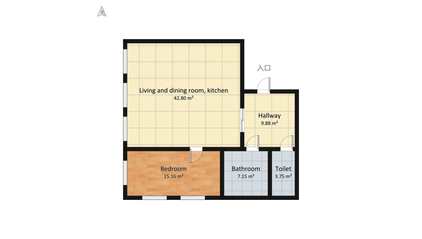 Classic apartment floor plan 87.96