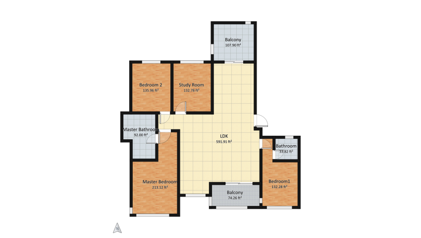 11 Three Bedroom Large Floor Plan floor plan 140.66
