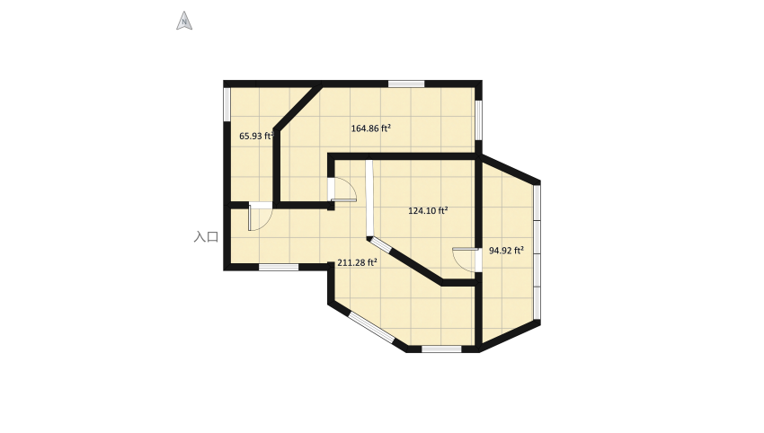 Blue Apartment floor plan 72.02