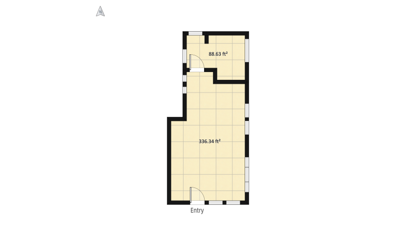 Small Studio Apartment floor plan 44.2