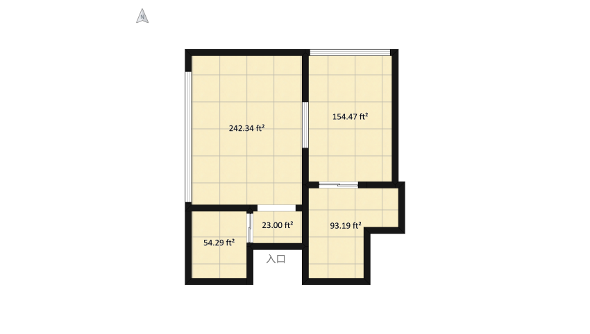 Modern Apartment floor plan 60.55