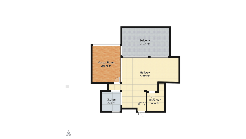 Small Cosy Studio House floor plan 95.56