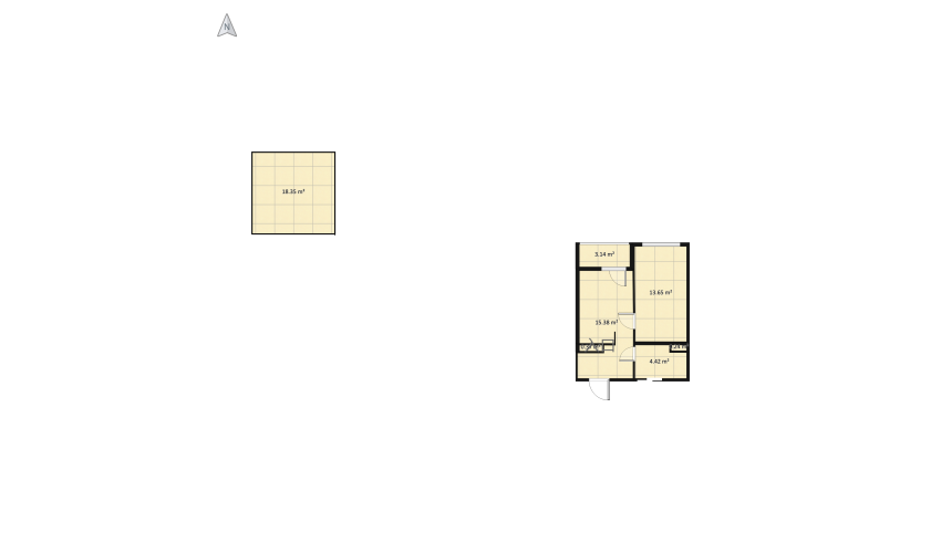 33 квадратика - демо (без мелочей и конфигураций, только подбор варианта) floor plan 41.65