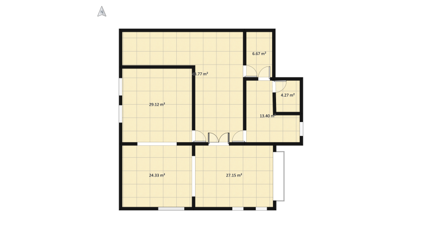 Bedroom And Bathroom floor plan 88.26