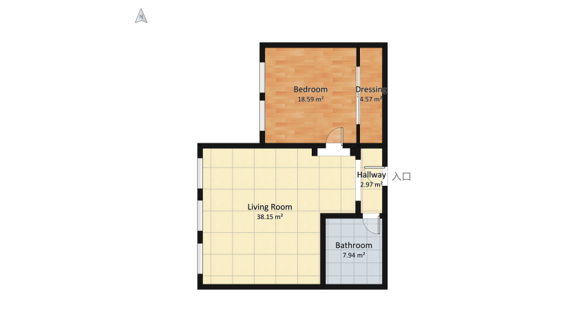 Modern Metropolitan apartment floor plan 81.64