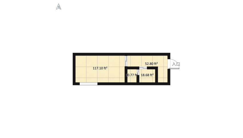 real Japanese room for singles floor plan 22.99