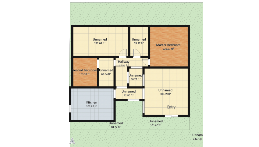 Grey house floor plan 129.98