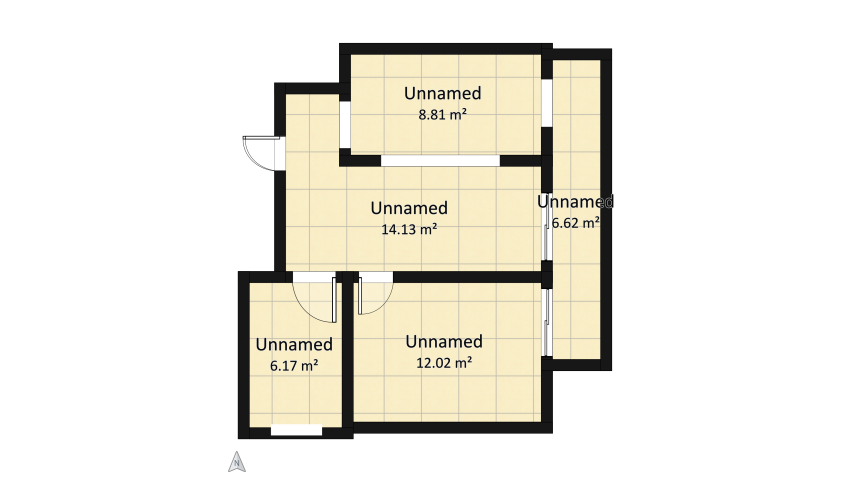 Tiny apartment - 47 m2 floor plan 47.75