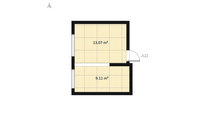 bedroom & office floor plan 25.6