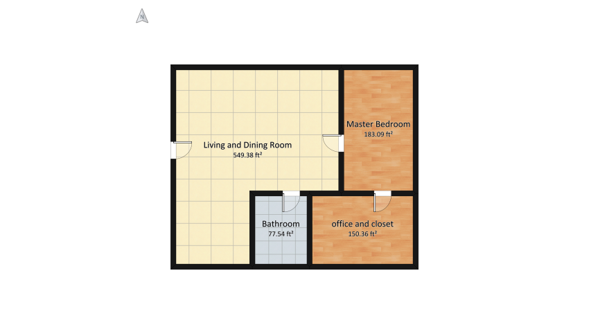 industrial earthy tone apartment floor plan 98.51