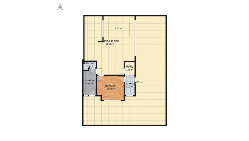 Modern GF extension floor plan 195.4