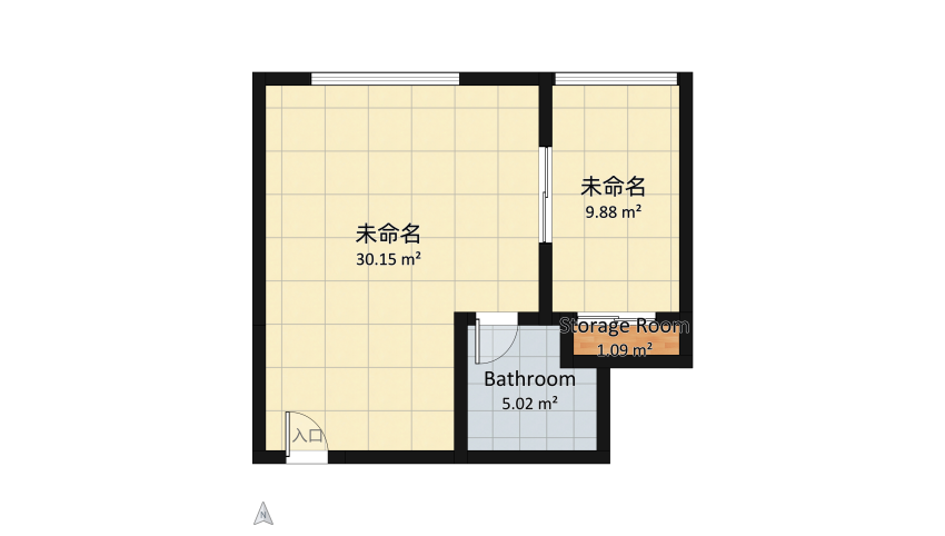 Old Town Small Apartment floor plan 46.14