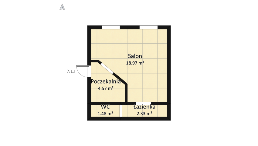 Grooming salon/ #1 version floor plan 31.77
