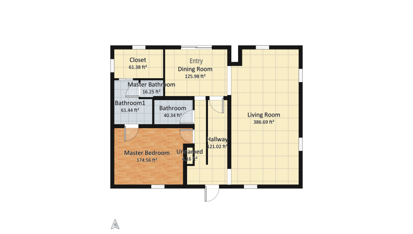 Remove Wall b/w kitchen and living - option 2 floor plan 92.15
