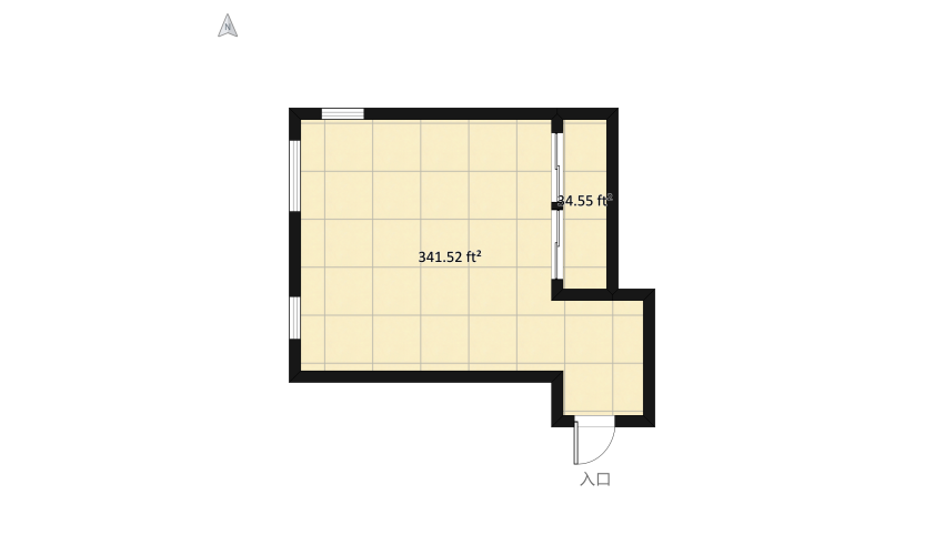Dark Modern Apartment Bedroom floor plan 39.32