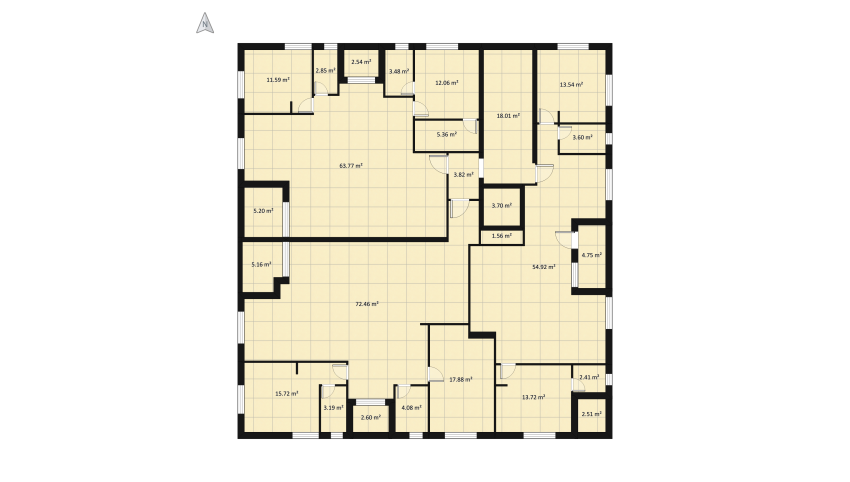 One floor of Three Apartments  floor plan 391.89