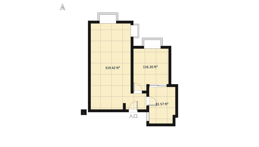 Bilocale spagna floor plan 54.44