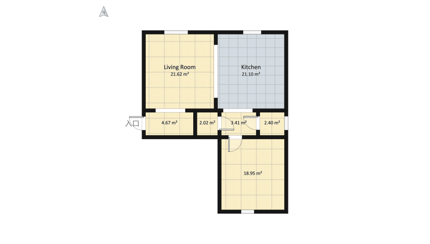 Project 1 - Kitchen floor plan 84.53