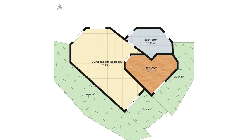 Heart-to-Heart Honeymoon Suite floor plan 208.09