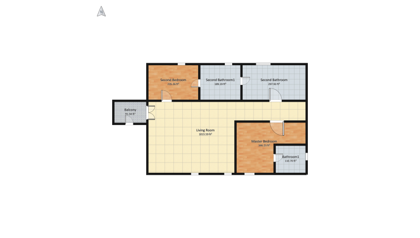 3 bedroom-3D floor plan 232.11