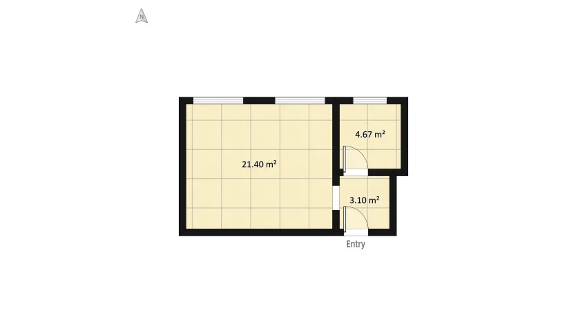 1-Room Appartment floor plan 33.47