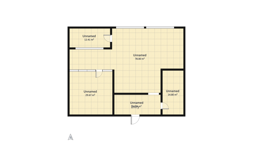 Memphis Style Apartment floor plan 149.63