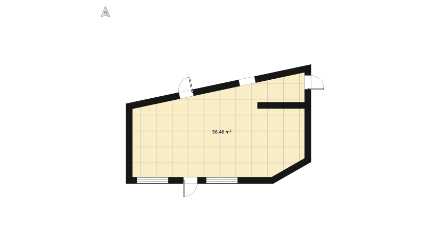 Interior Design of the kitchen in modern style floor plan 64.19