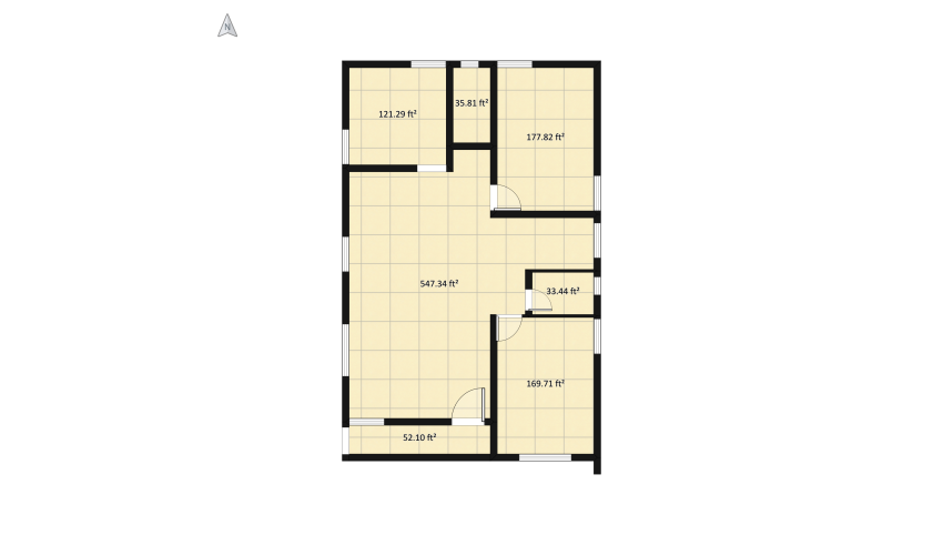 Option 1_Elevation 44' x 50' floor plan 270.84