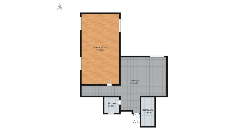 Habitación Shabby Chic y Sala Retro floor plan 171.77