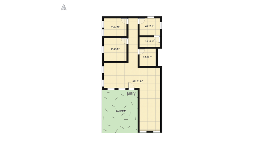 casa terrea 3 quartos floor plan 235.97