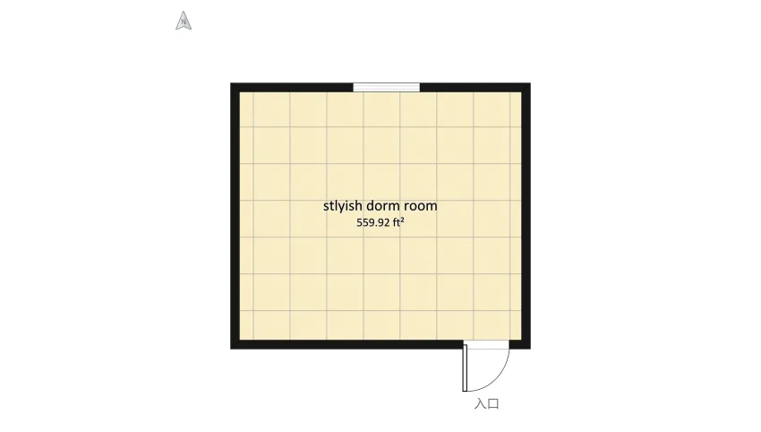 Stylish dorm room floor plan 55.55