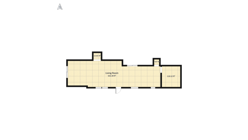 Masculine Modern Den & Kitchen Remodel floor plan 78.39