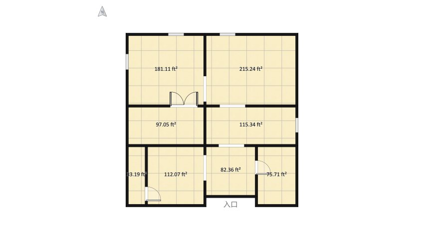 Mondrian Home floor plan 92.91