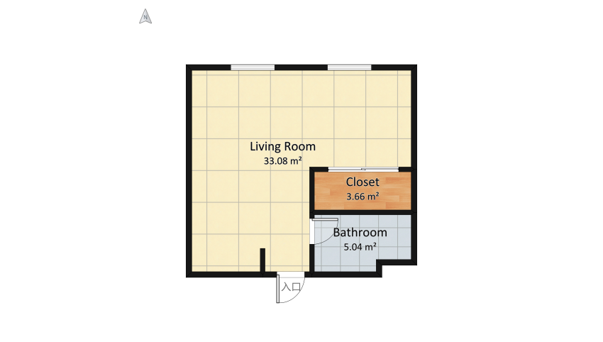 Wood tones tourist apartment floor plan 45.72