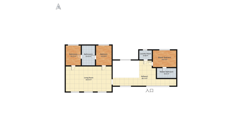 3 Bedroom 3 Bathroom House floor plan 408.44