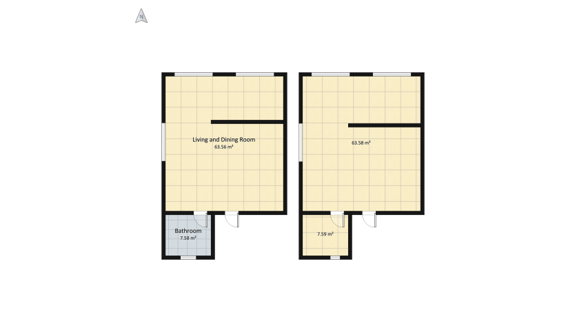 Downtown small appartment floor plan 155.15