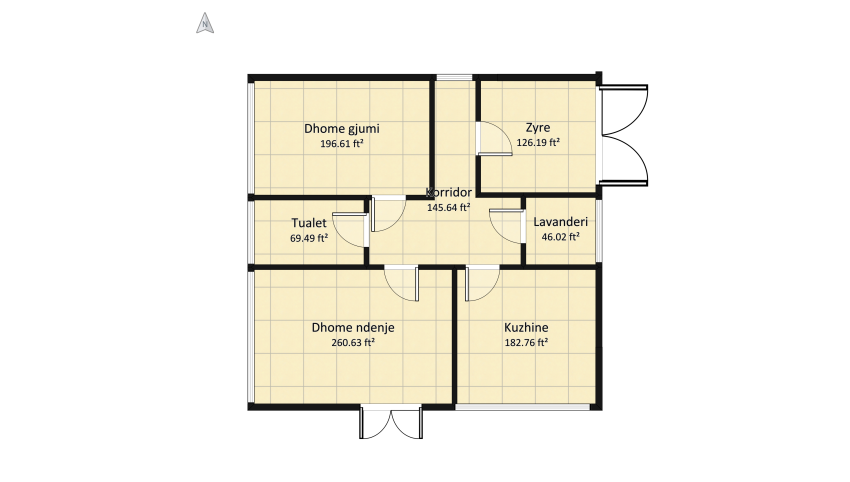 Classic modern house floor plan 104.7
