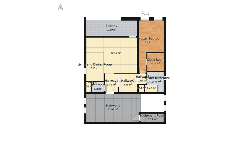 Studio Apartman floor plan 563.59