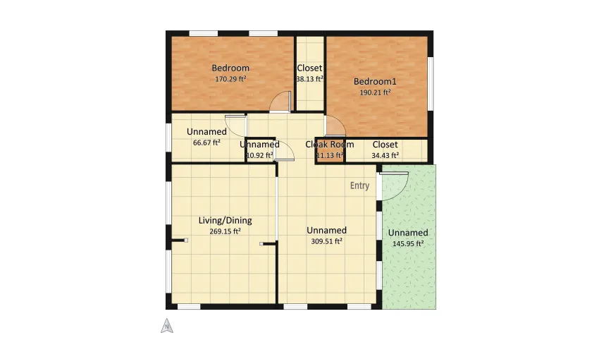 Rustic House floor plan 115.8