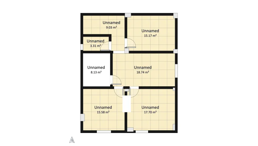 floor plan .3 rooms .living room. kitchen. bathroom floor plan 87.66